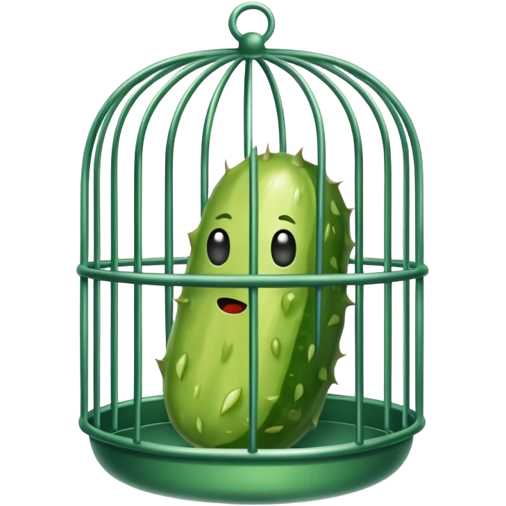 Pickle in a cage emoji