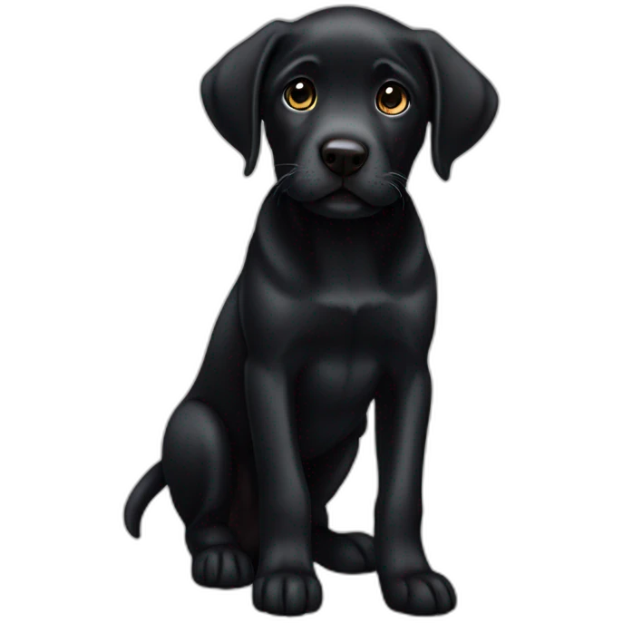 black cuttie labrador puppie  emoji