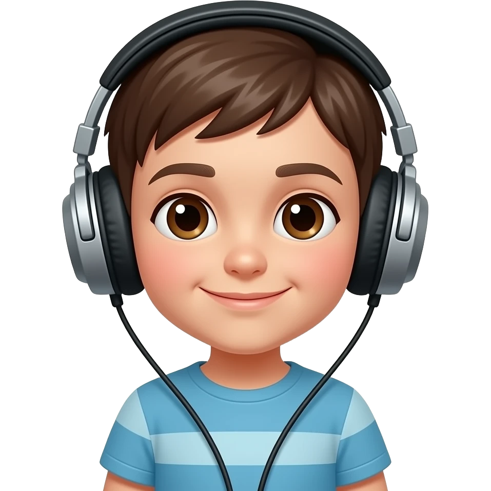kid listening to music emoji