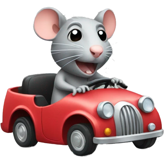 A rat driving a car emoji