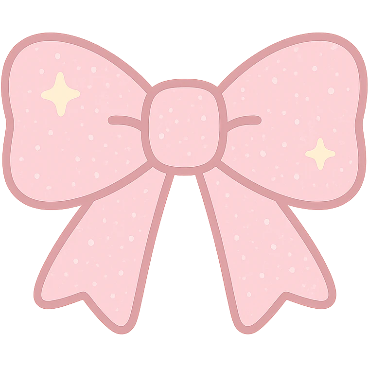 a sparkling bow with glitter details, playful and stylish emoji