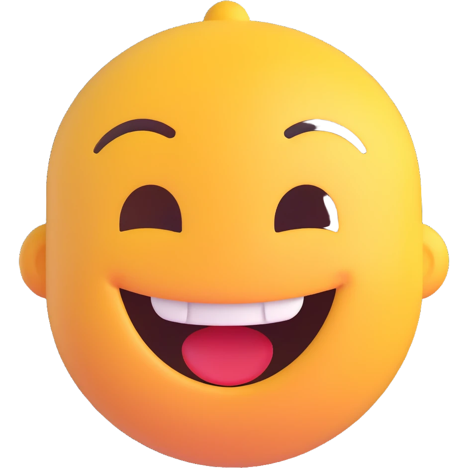 laughing face emoji, 3D Microsoft style, joyful and expressive emoji