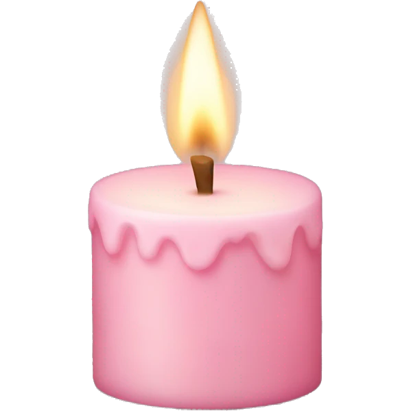 Pastel pink candle emoji