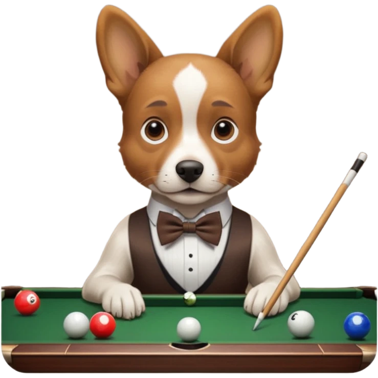 dog playing billiards emoji
