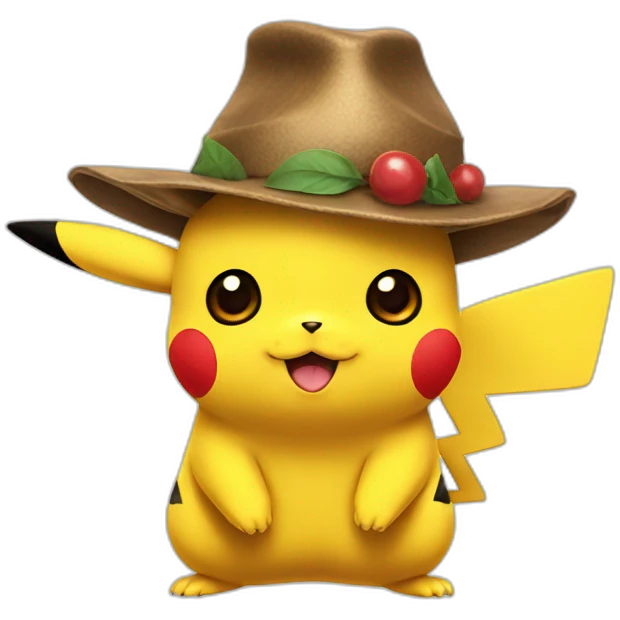 Pikachu with hat emoji