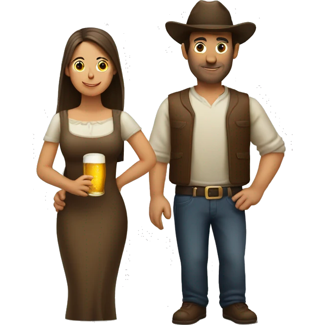 Mujer y hombre con birrete  emoji