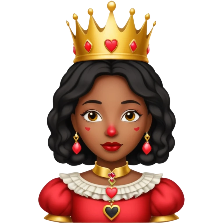 Black woman queen of hearts in Wonderland  emoji