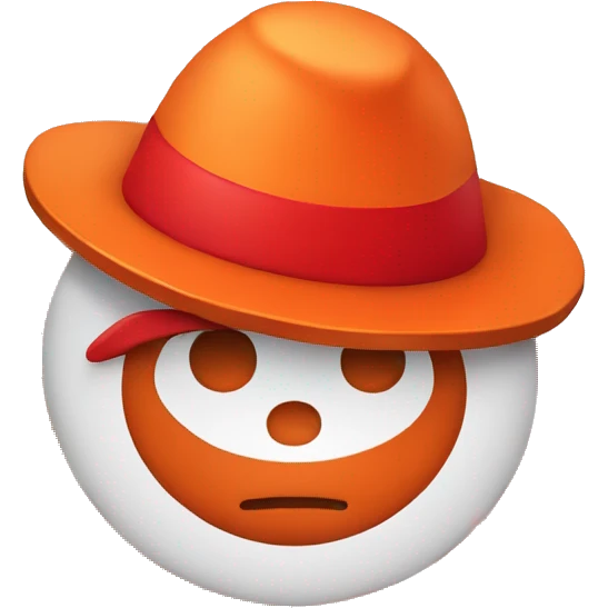 Red hat on a standard Orange clown emoji emoji