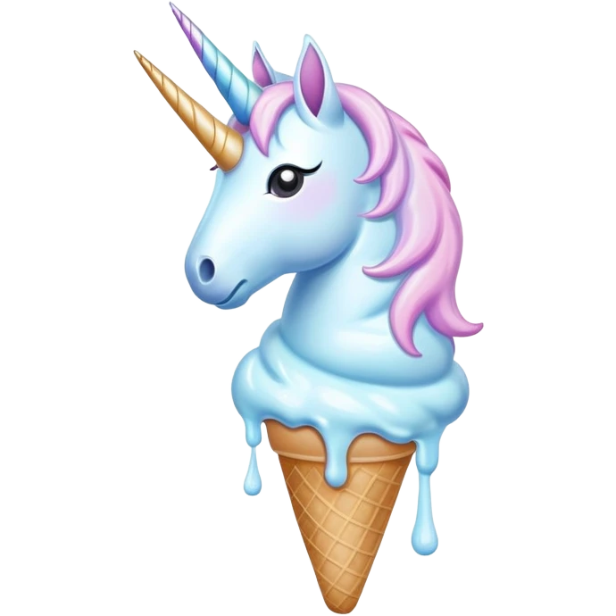 Sad flying unicorn ice cream  emoji