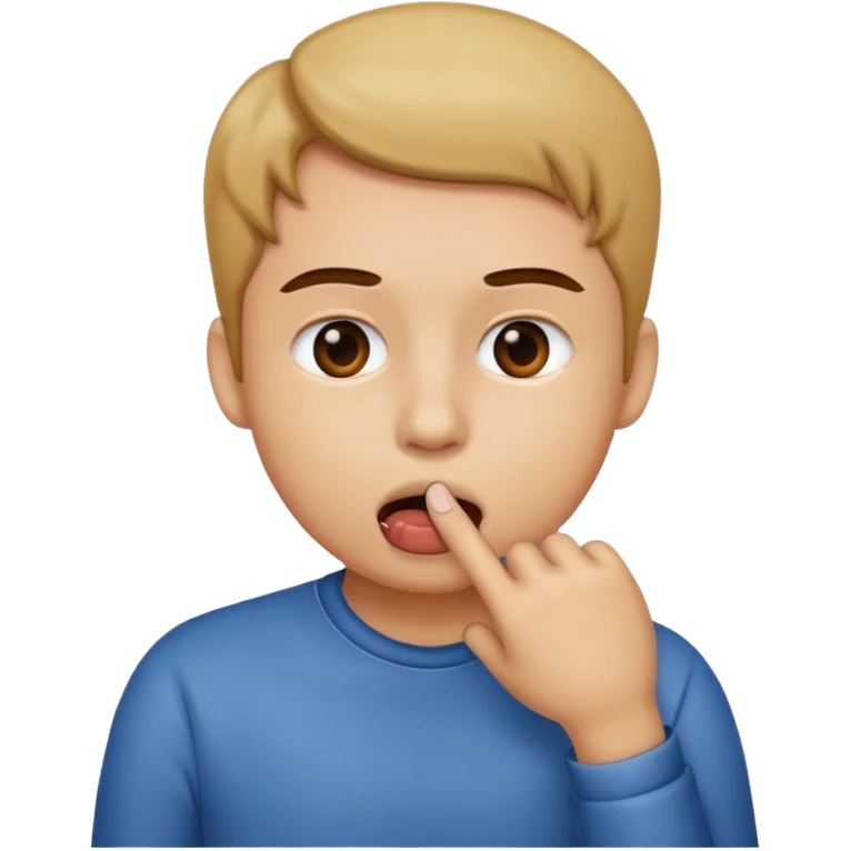Un dedo en la boca emoji