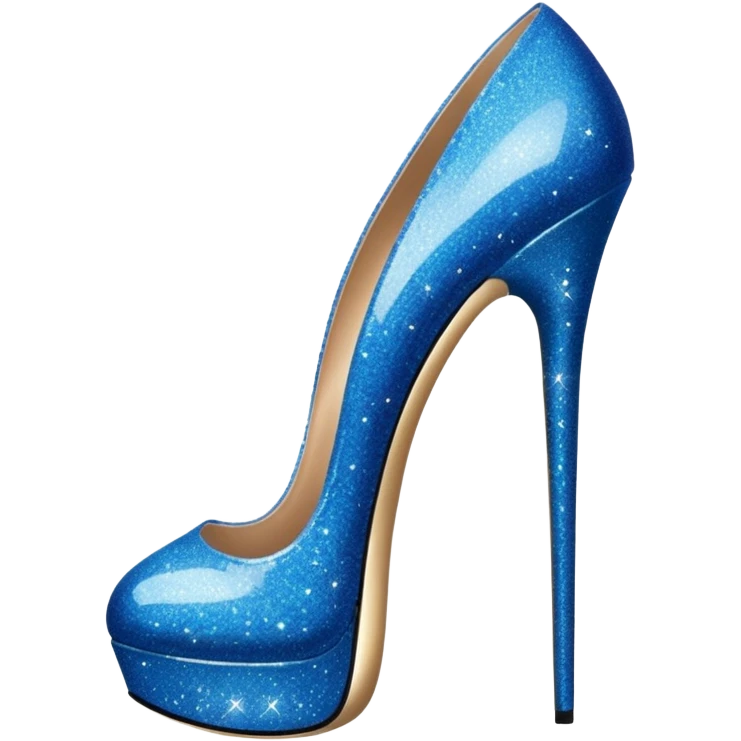 Blue glitter heels emoji