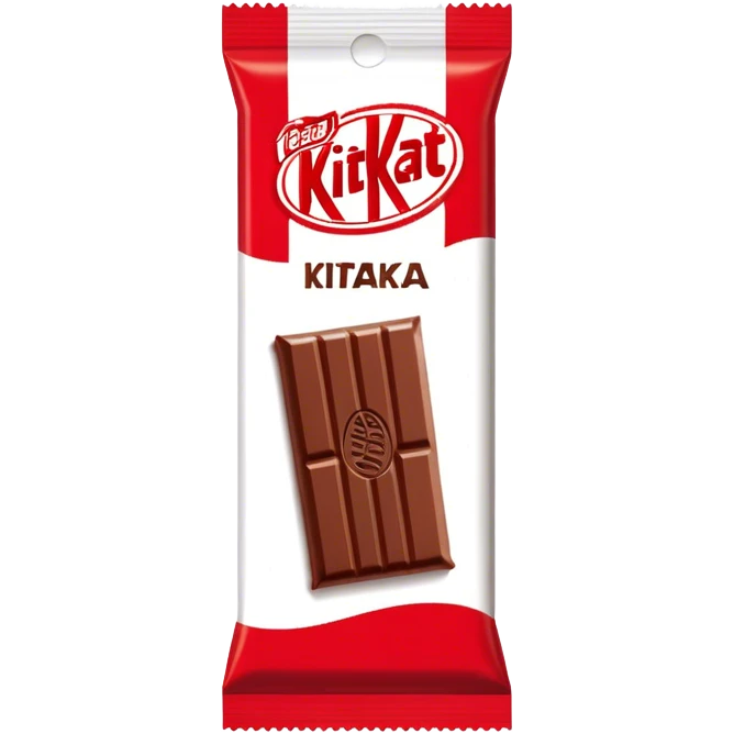 Vertical KitKat bar packaging, front view emoji