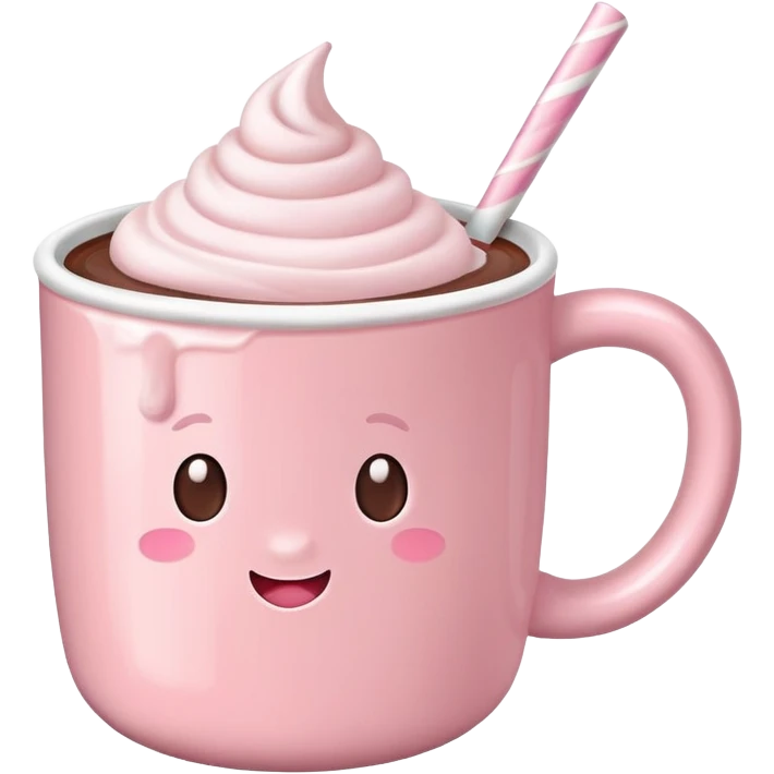 Pastel pink hot chocolate  emoji