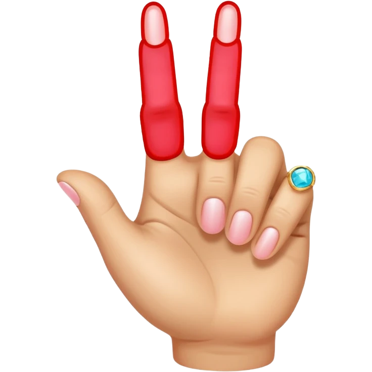Thumb pointer and middle finger up ring and pinkie finger down emoji emoji