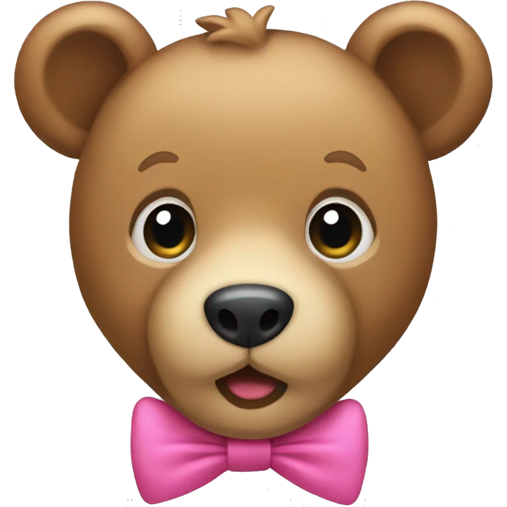 Light brown teddy bear with a pink bowtie emoji