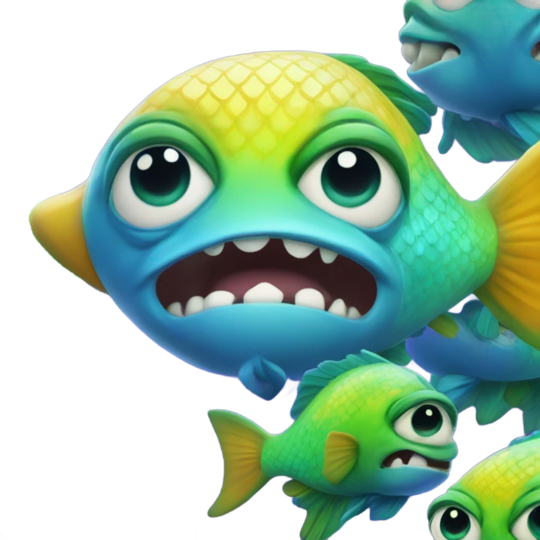 Crazy fish with tongue out emoji