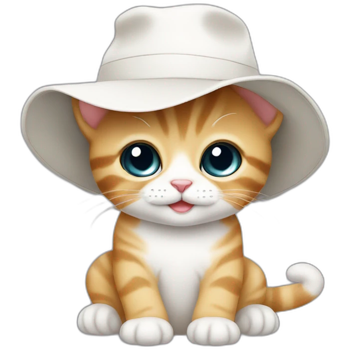 baby cat white hat emoji
