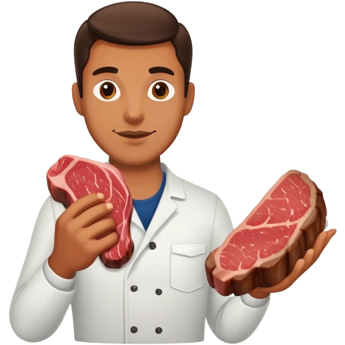Man holding a steak emoji