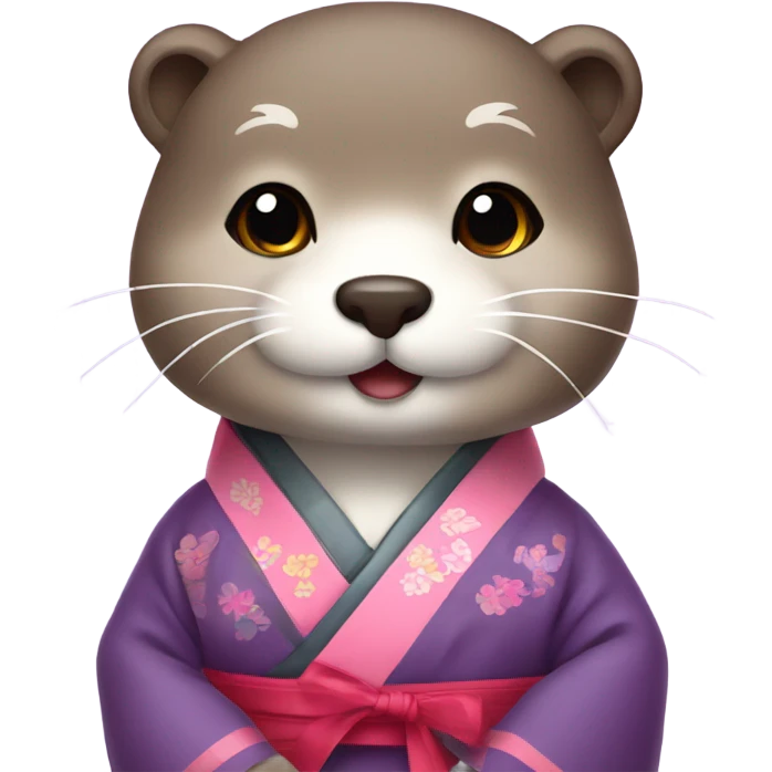 a otter face wearing traditional korean hanbok emoji