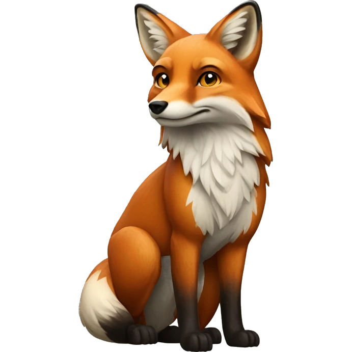 antrpomorphic fox standing emoji