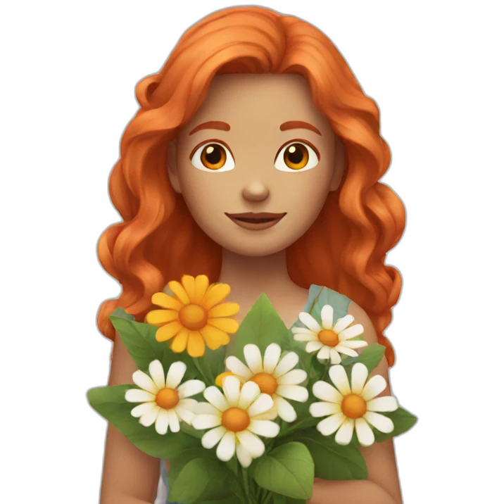 ginger-girl-with-flowers emoji