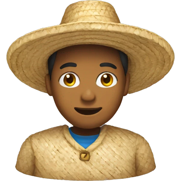 Person wearing conical straw hat  emoji
