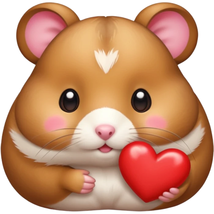 red heart hamster  kawaii emoji