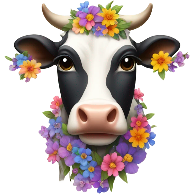Flower cow emoji