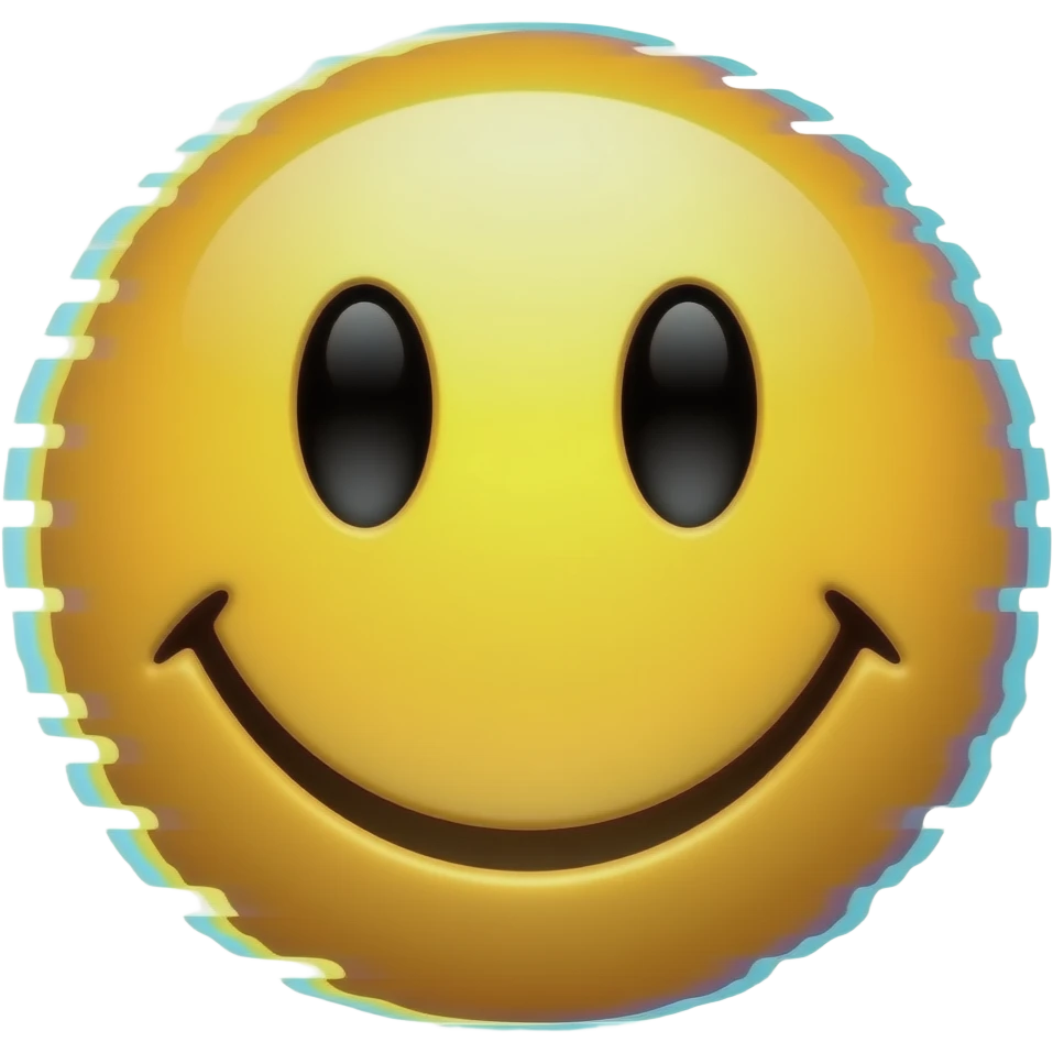 distorted glitchy emoji emoji