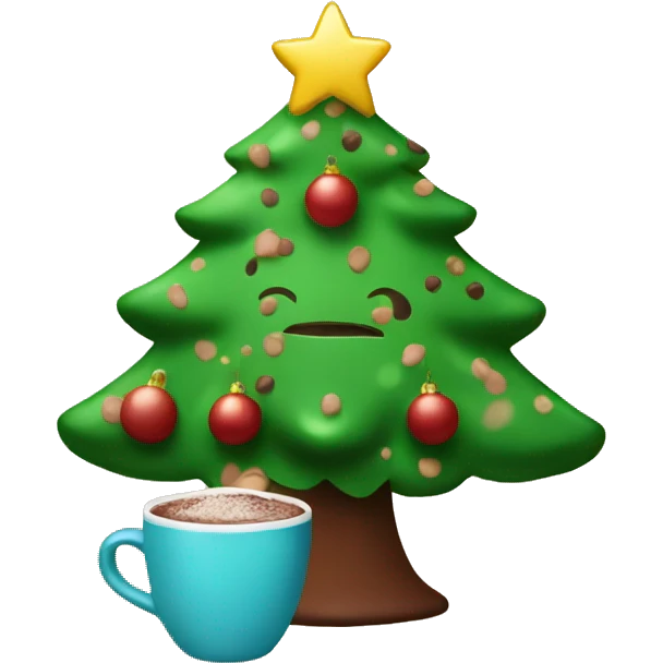 christmas tree with cocoa  emoji