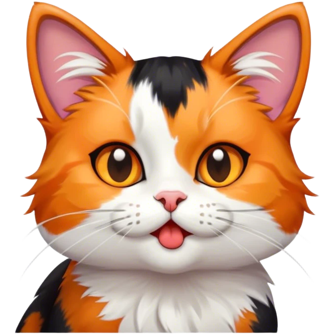 calico cat blowing a kiss emoji