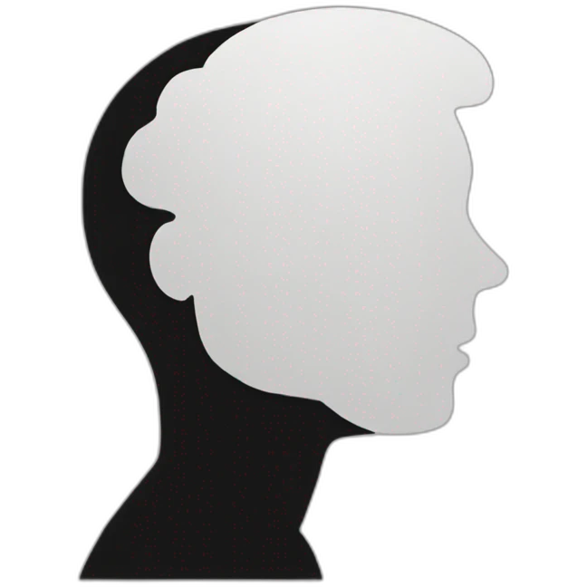 silhouette of a person, question mark on their face  emoji