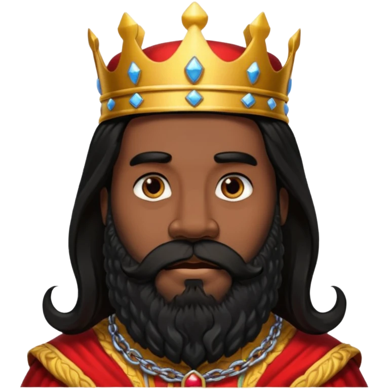 big black bearded king with long hairs emoji