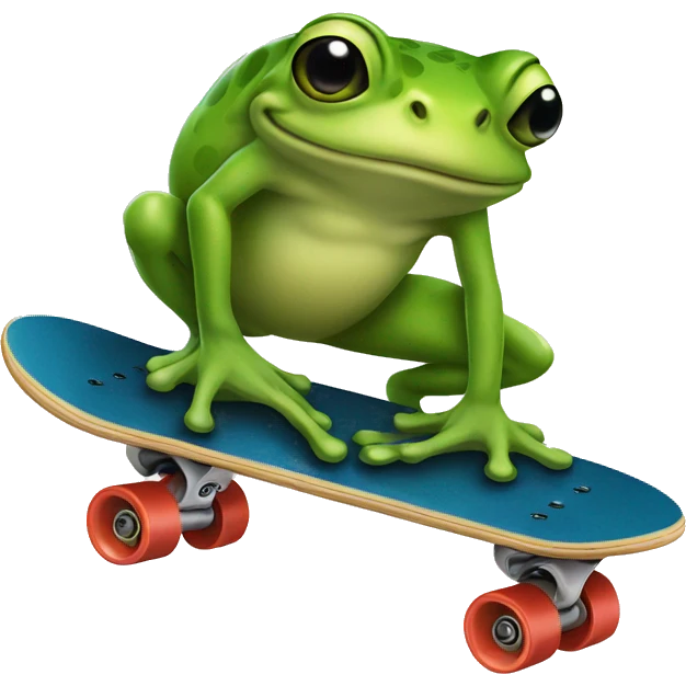 Frog on a skateboard emoji
