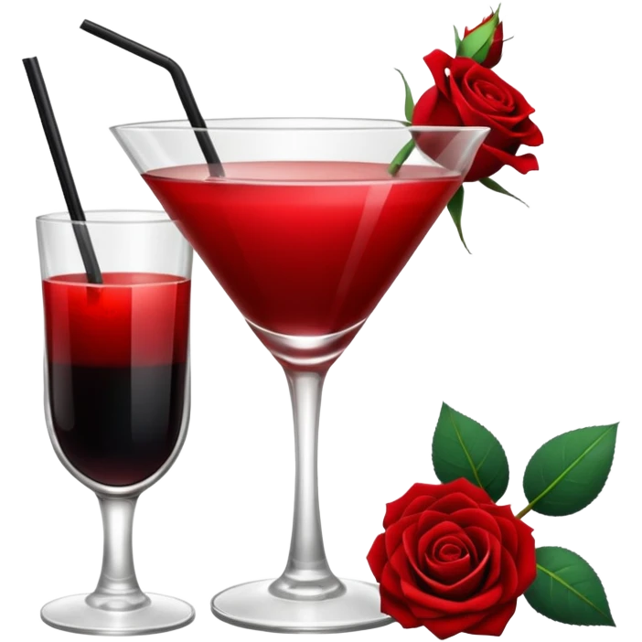 🍸+🍹+🖤+🌹 emoji