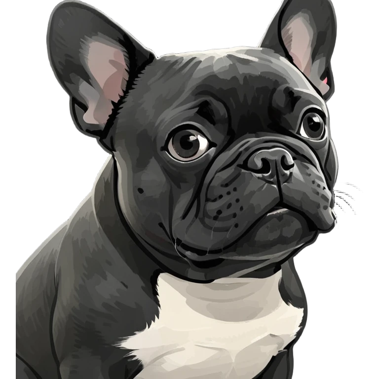 Black French bulldog  emoji