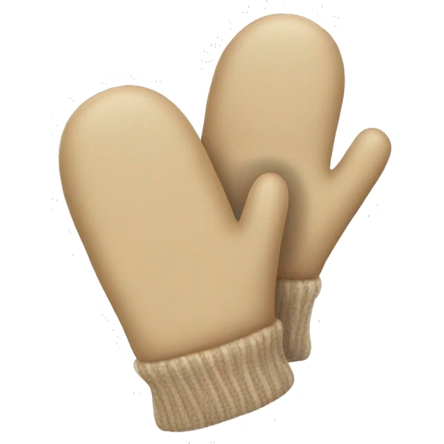 pair of beige winter mits emoji