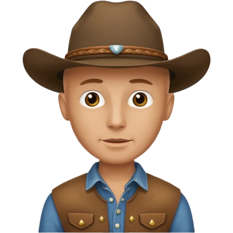 no hair cowboy emoji