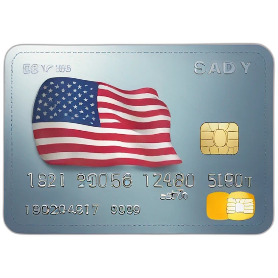 credit card with us flag emoji