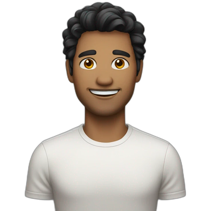 Smiling black haired man  emoji