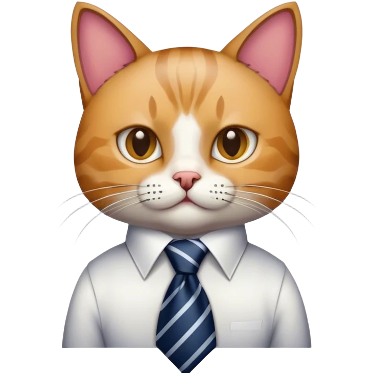 cat wearing a big necktie emoji