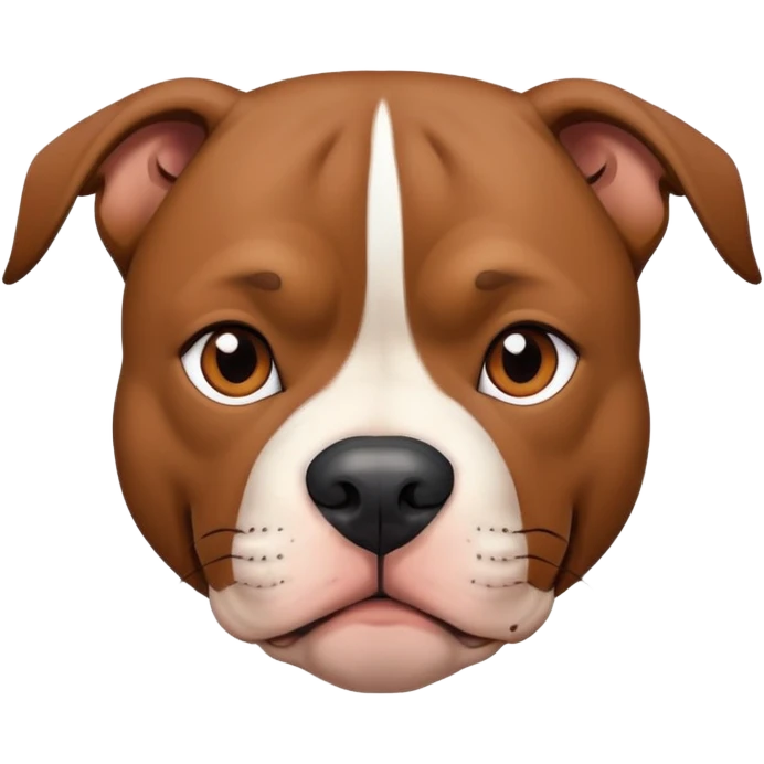 Brown pitbull with brown eyes and black nose. No white on face emoji
