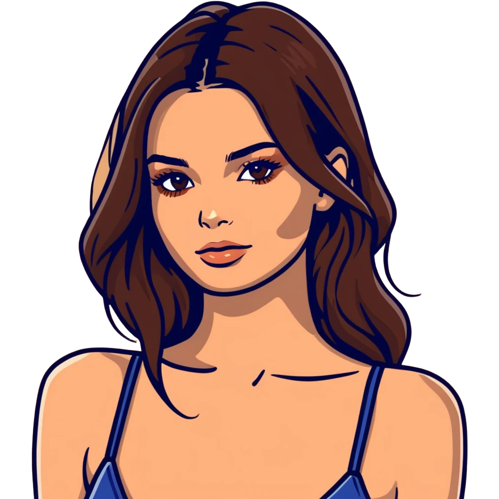 Emily Ratajkowski, beautiful fashion model with brown eyes, long brown hair, defined cheekbones emoji