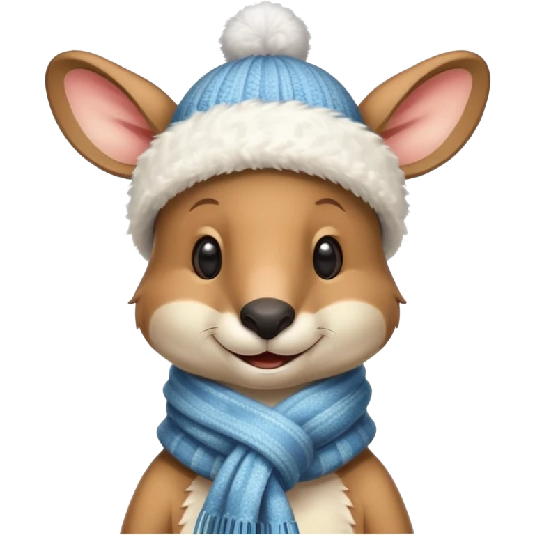 Winter themed kangaroo  emoji