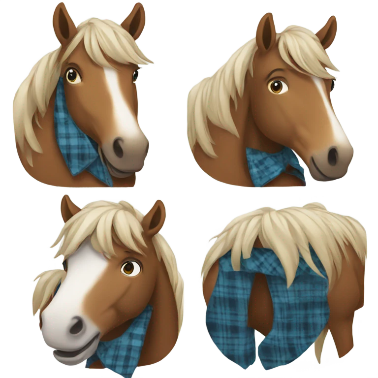 Horse wearing a flannel jacket emoji