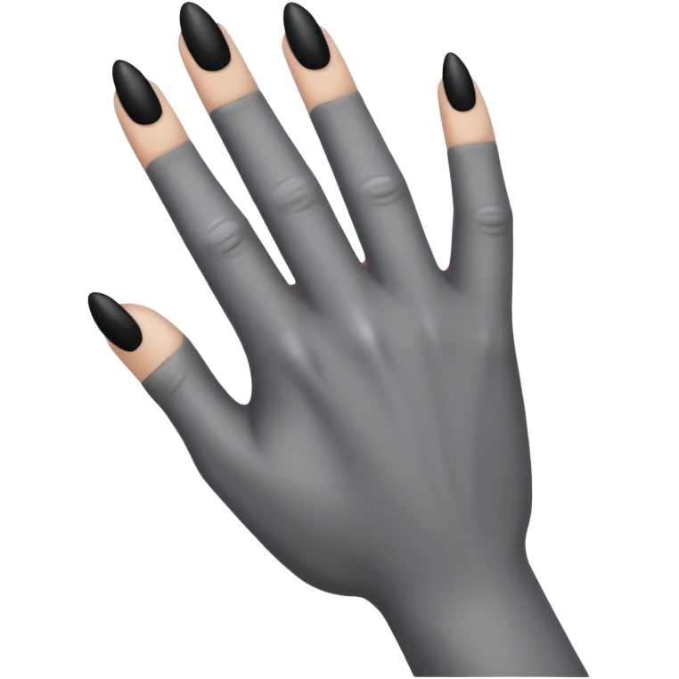 front of a grey colored arm and 5 fingered hand reaching out with black nails emoji