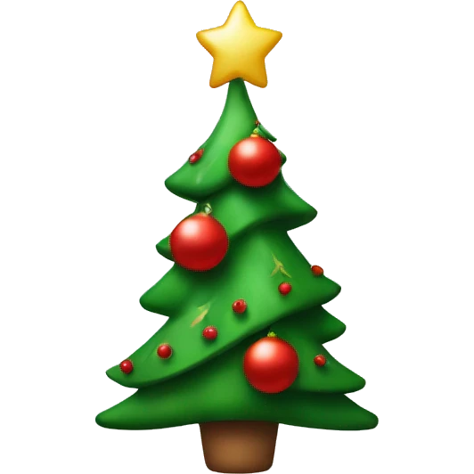 christmas tree with red and green decore emoji