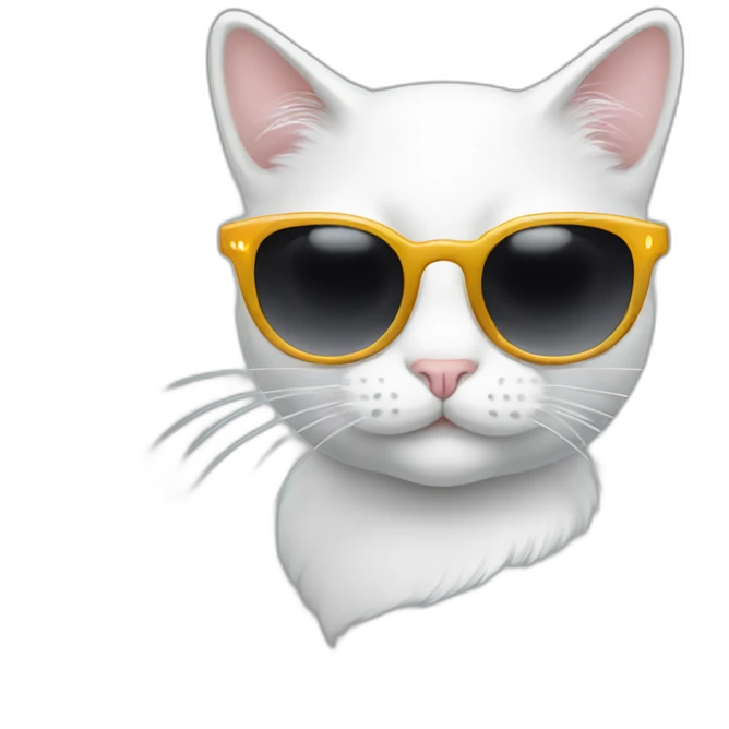 White whinny cat with shades emoji