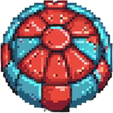 Red digital bomb, round bomb body with red highlights and details, no timer, fierce design, pixel art style emoji
