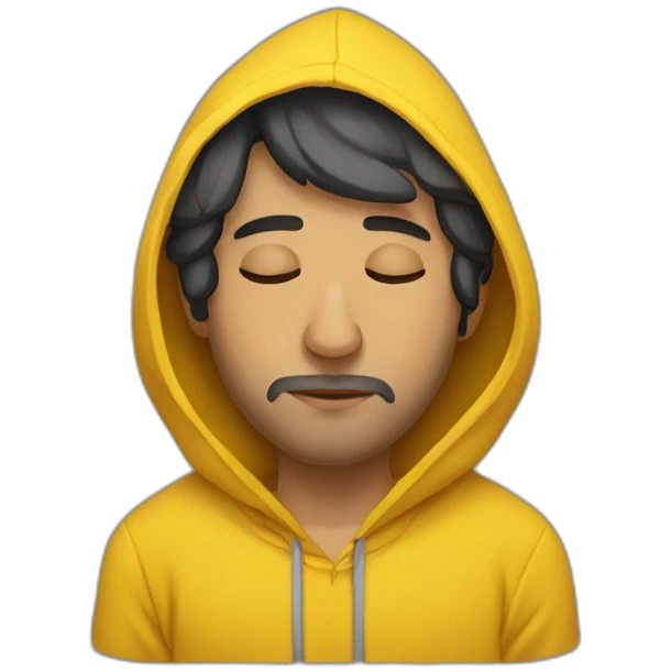 Armenian men  with yellow hoodie sleeping emoji